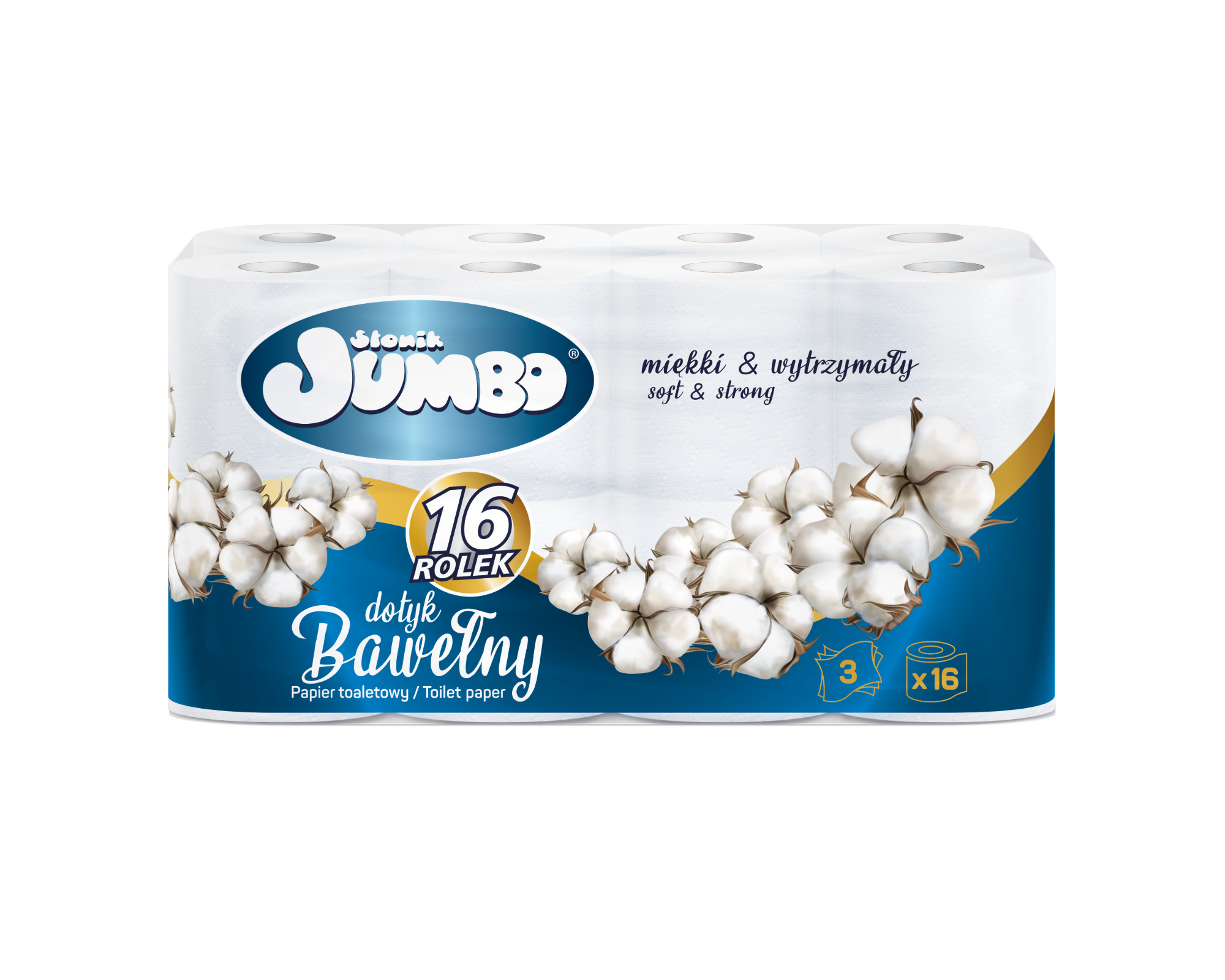 Toilet paper Słonik Jumbo Cotton 16 rolls